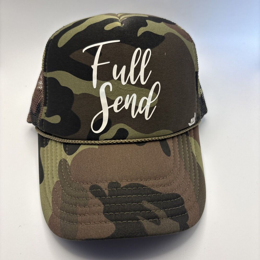 Otto Full Send Camo Trucker Hat Woodland Camouflage Mesh Snapback Cap
